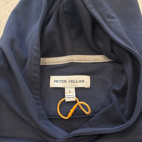 Peter Millar Hoodie Mens Sz L Blue Pine Performance Sun Protection Pullover Logo - Picture 3 of 10